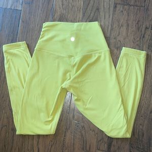 Lululemon align high waisted leggings size 4, 25 inch, yellow pear